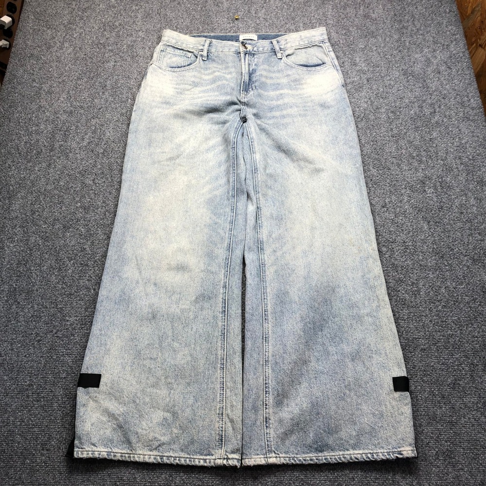 PacSun Lena Super Baggy Light Wash Bow Hem Wide Leg Jeans Size 30
